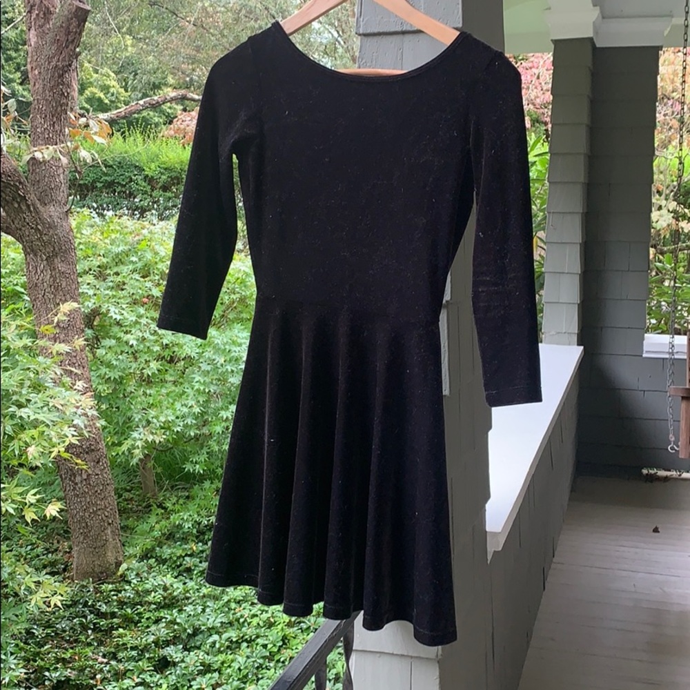American apparel black velvet dress